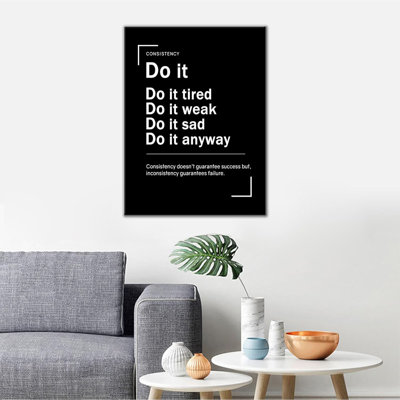 Motivation sur toile encadrée «Do It Inspirational Entrepre Quotes», reproduction d'art pour affiche de peinture murale, décoration murale pour la maison moderne, cuisine, adolescents, chambre prête à être suspendue [l 18 po x H 24 po]