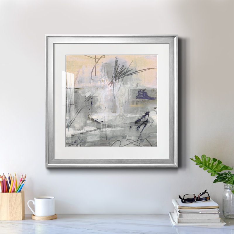 Southeast I - peinture encadrée, H 22,5 po x l 22,5 po x P 1,5 po, Cadre argenté