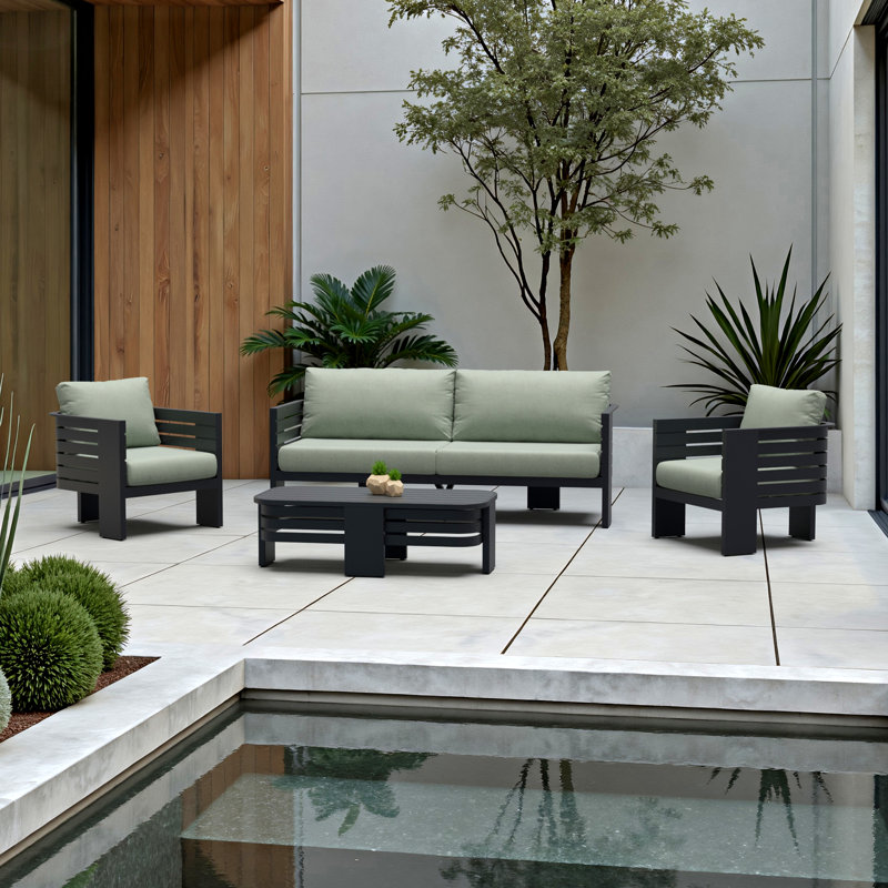 Ari 4Pc Deep Seating Furniture Set, Cast Oasis