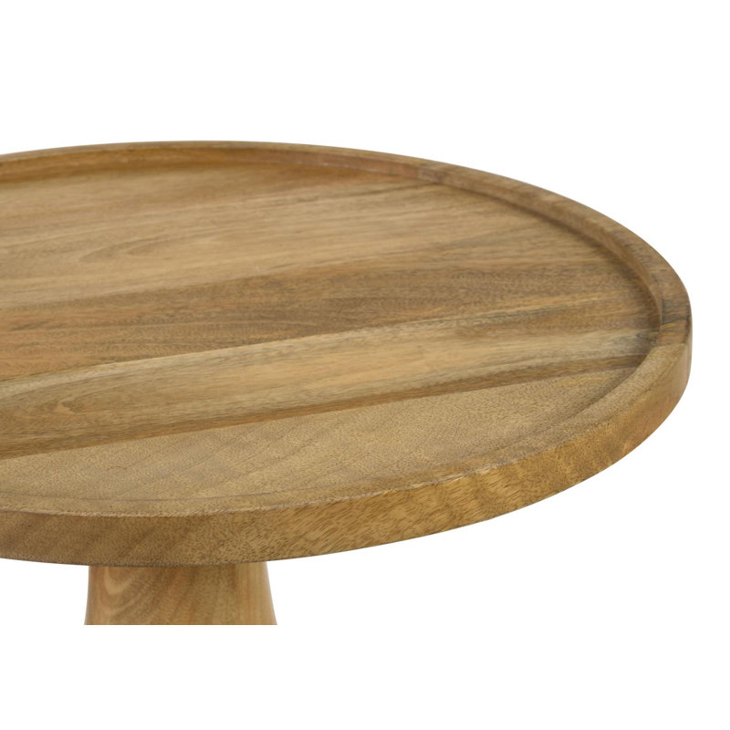 Granit 24.5'' Tall Round End Table, Natural, Brown