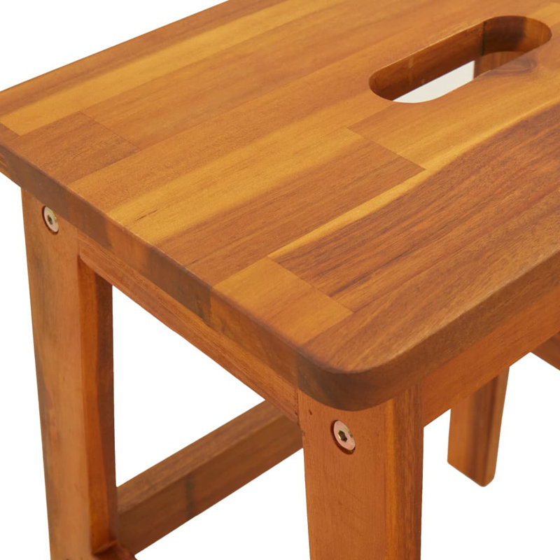 2 Step Stool 15.7"x15"x19.7" Solid Wood Acacia