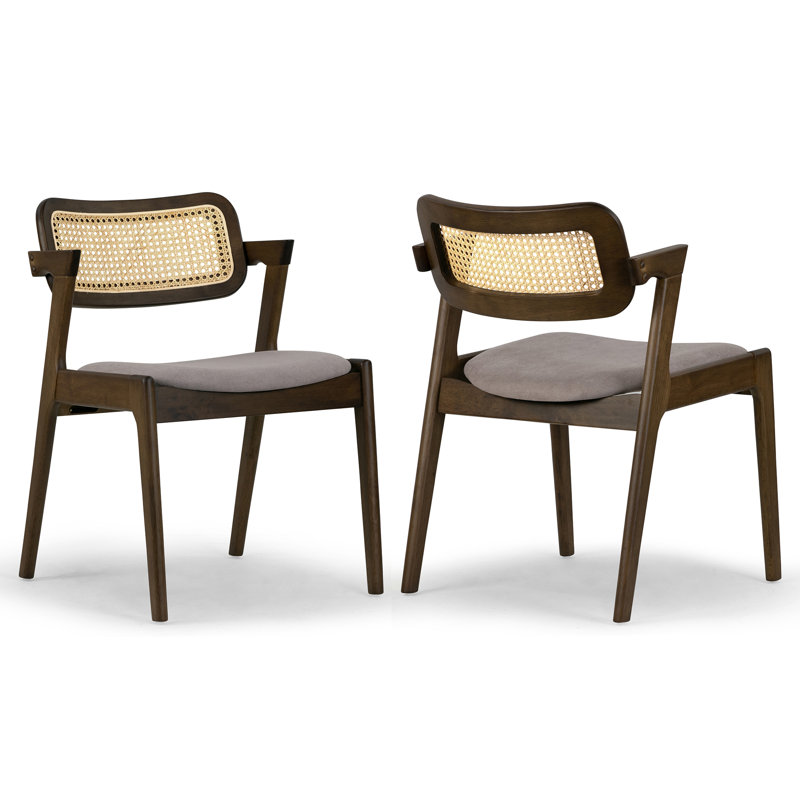 Kikuo 17.5'' H Upholstered Side Chair, Walnut