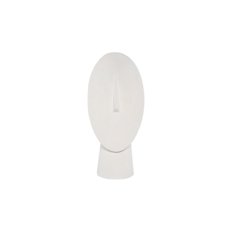 Cycladic Head, Sculpture, Oval, White Stone