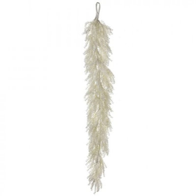 Guirlande blanche à petites feuilles givrées
