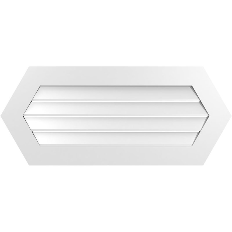 Évent horizontal fonctionnel à pignon en uréthane à surface horizontale Signature, 18" H x 42" W x 1" D