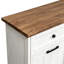 Armoire à poubelles et recyclage à double ouverture basculante de 100 cm avec 2 tiroirs, 2 bacs de 38 litres, rangement pour cuisine et buanderie de style campagnard (bacs non inclus)