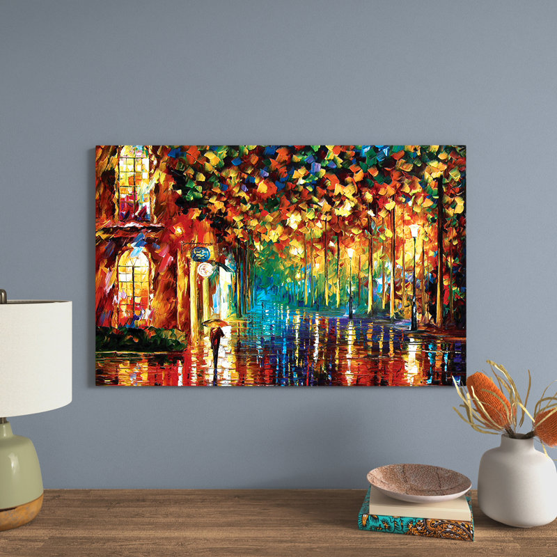 Late Stroll by Leonid Afremov - Wrapped Canvas Painting, 45.72 cm H x 66.04 cm W x 3.175 cm D