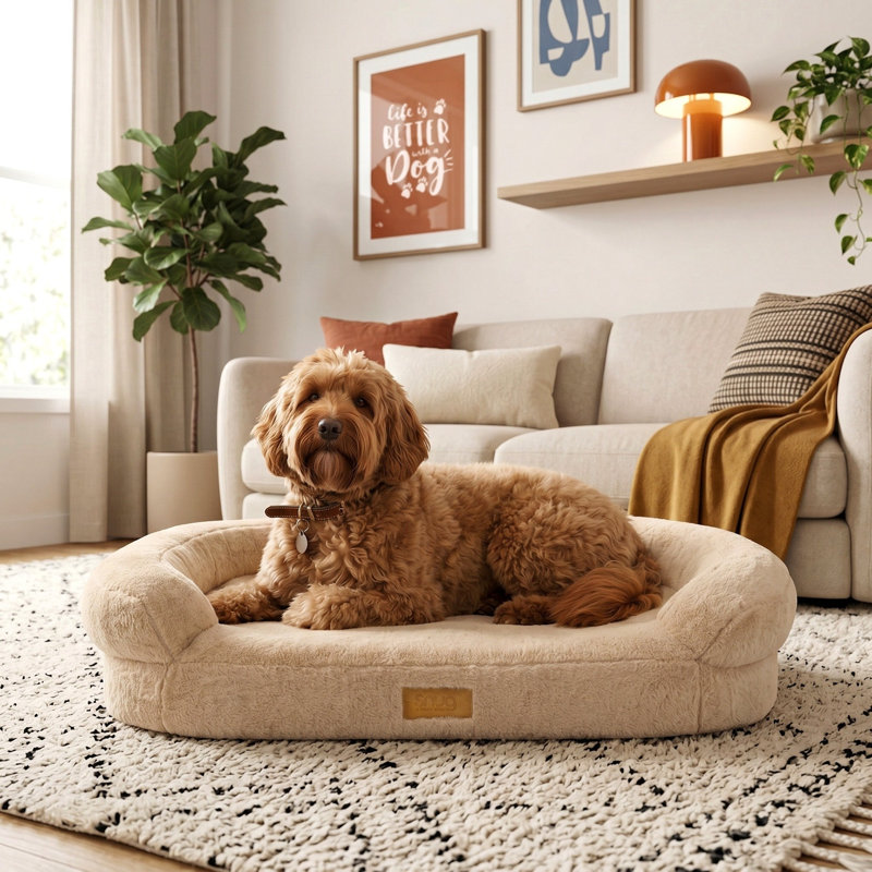 Pet Bed, S/M 72 x 58 x 16 cm, Natural
