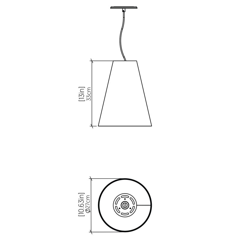 Luminaire suspendu simple à 1 lumière Conical, Cappuccino biologique