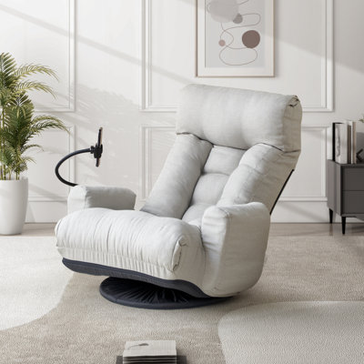 360 degrees Ergonomic Swiveling Floor Lounge Sofa Chair with Phone Holder and Adjustable head and waist