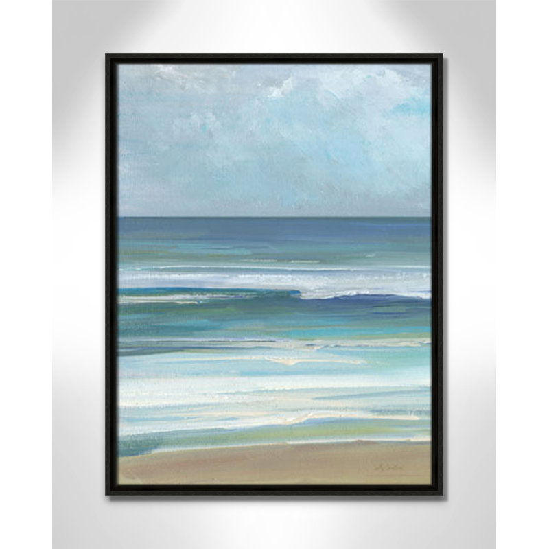 «Gentle Waves I Print» par Sally Swatland, L 19,5 po x H 25,5 po, Flottant espresso