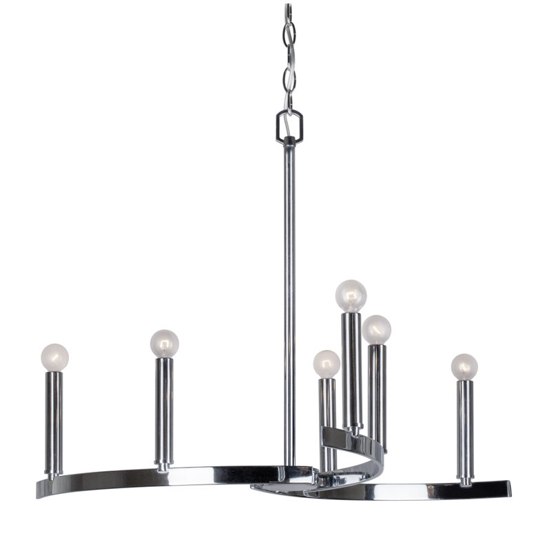 Lustree 6 lumières façon bougie/classique Mcspadden, Chrome
