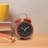 Analogue Metal Quartz Movement / Crystal Tabletop Clock with Alarm in Red