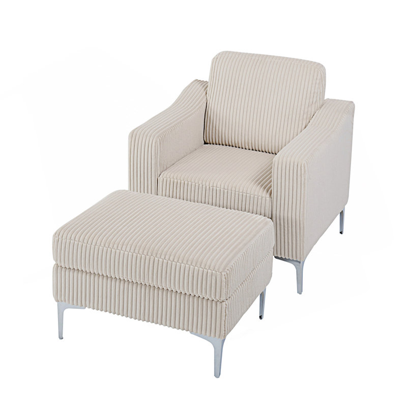 Canapé modulaire convertible avec repose-pieds de rangement, Beige