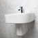 LACAVA Tre 15.62'' White Porcelain U-Shaped Bathroom Sink with Overflow