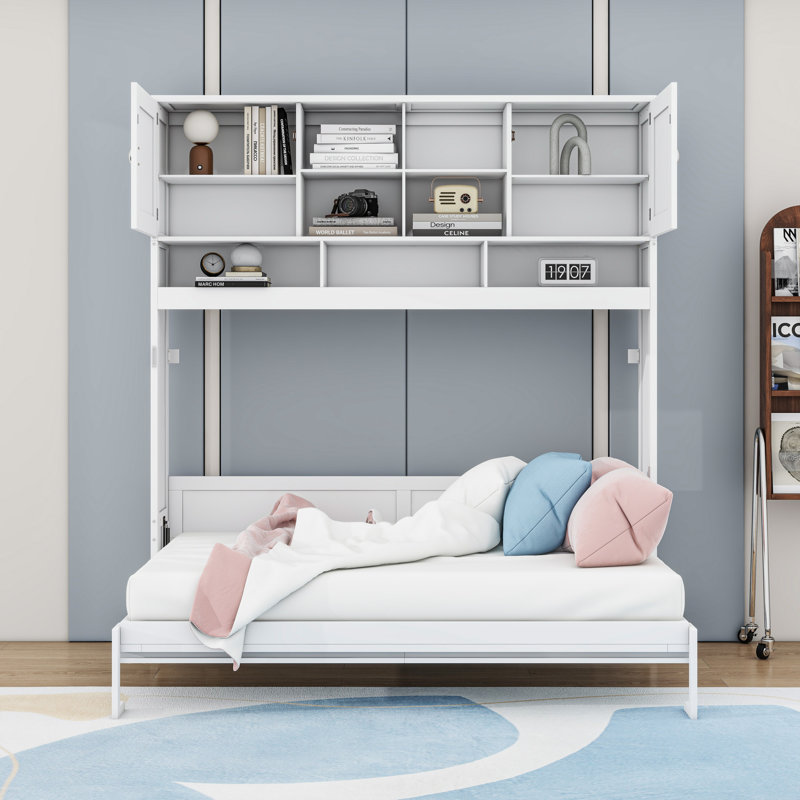 Queen Wood Murphy Bed with Ample Storage Space