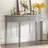 Distinctive Features Of Pine Veneer Console Table With Vertical Stripe Drawer Fronts And Four Legs-455069597