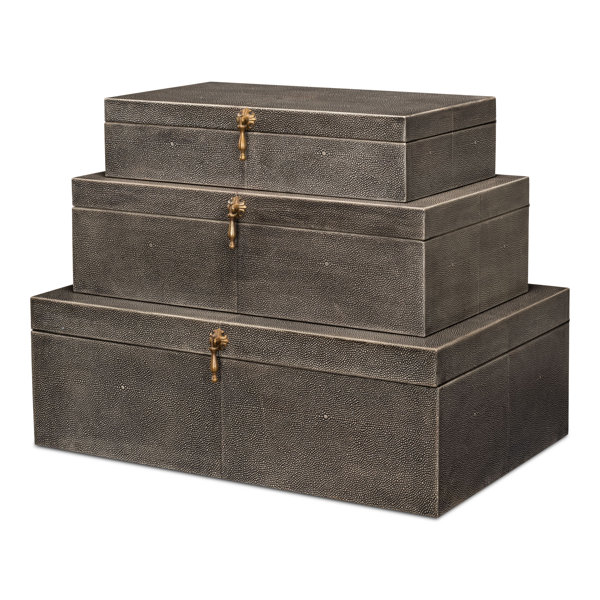 Decorative Storage Boxes with Lids – Set of 3 - Hard Thick Cardboard  Storage Box Lined with Fabric, Nesting Storage Baskets for Shelves, Closet