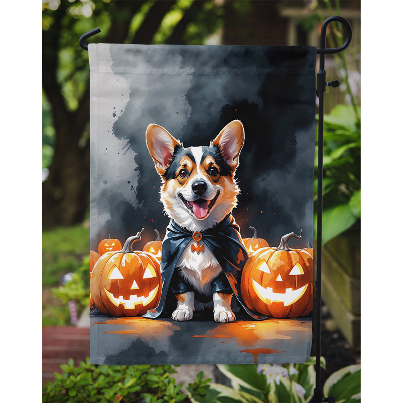 Drapeau de jardin chiot Halloween, Corgi