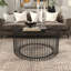 Table basse cage en métal noir avec plateau en verre ombré Baylor 32 po x 32 po x 15 po