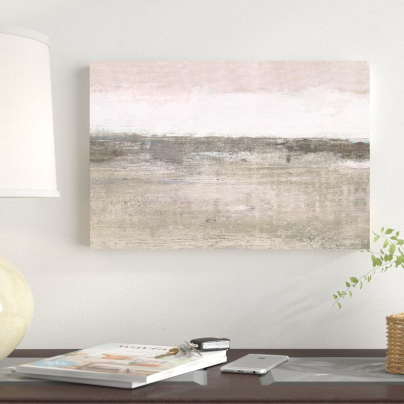 Paysage abstrait brun - peinture sur toile tendue, H 12 po x l 18 po