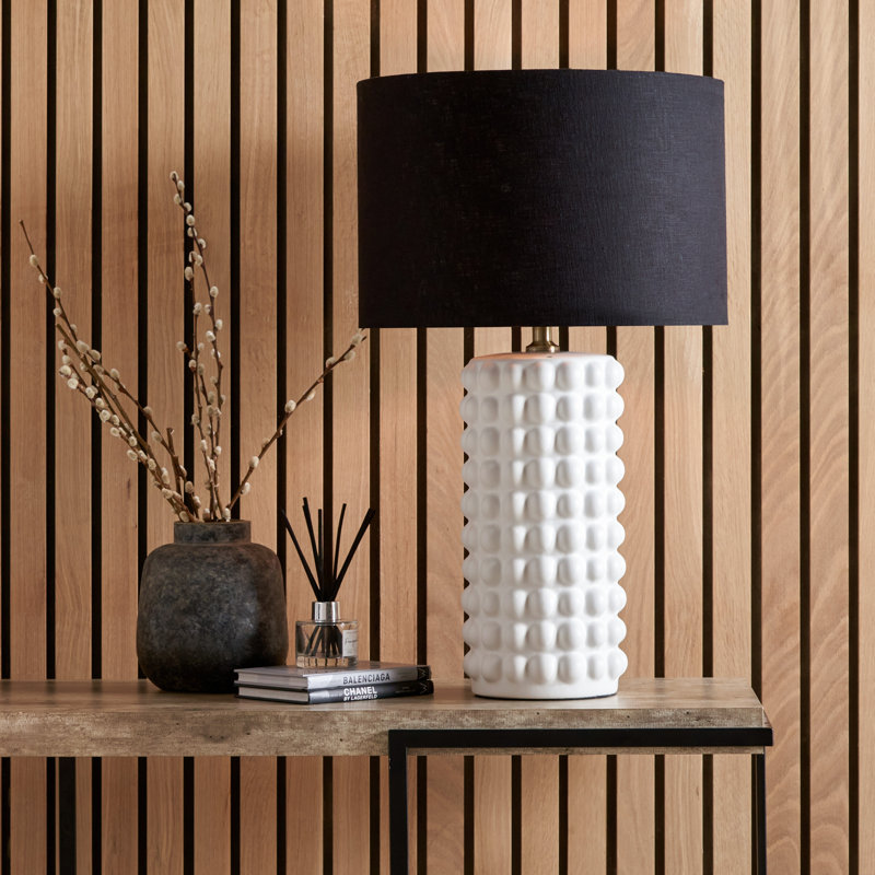 Ceramic Table Lamp, White, Black
