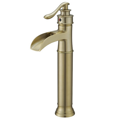 Luster Single Handle One Hole Waterfall Bathroom Vessel Faucet With Pop Up Drain