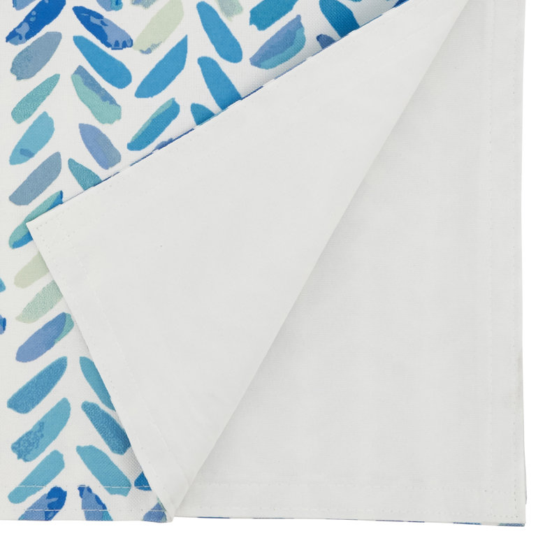 Chevron Table Runner With Watercolor Design, 90" x 16"