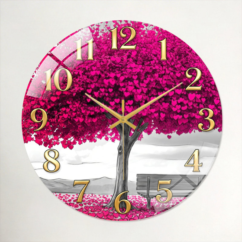 Horloge murale cerise, 60 x 60 cm (23,6 x 23,6 pouces)