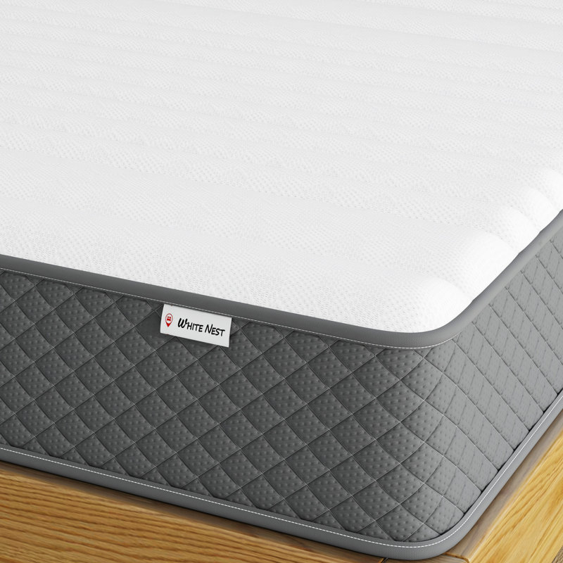 White Nest 10'' Medium Hybrid Mattress Fiberglass Free, Queen