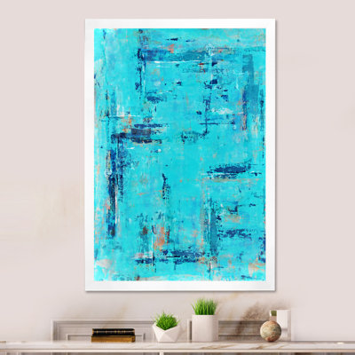 «Turquoise Meets Orange Abstract Art», art mural moderne et contemporain sur toile