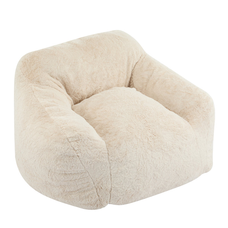 Beige Indoor Bean Bag Armchair, Angled , Defined , Adaptive Shredded Foam, Soft , Good For Relaxing Sessions Classic Design,  Soft Breathable Recycled Ergonomic