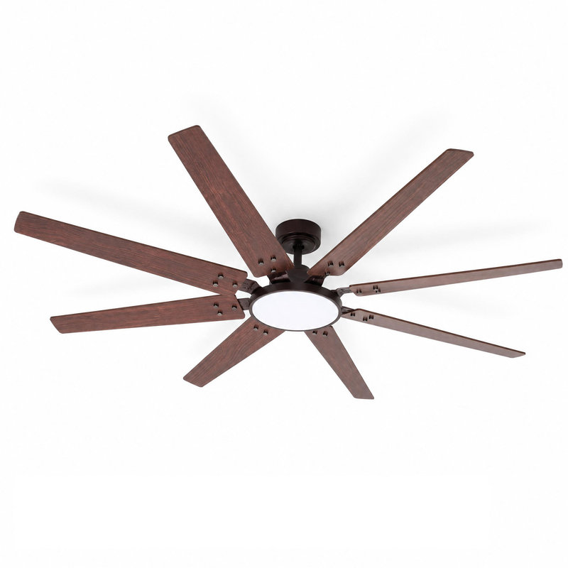 Ventilateur de plafond intelligent 72 pouces avec lumière DEL, ventilateur à bois à 8 pales avec télécommande et contrôle d'application, compatible Alexa, lumière à intensité variable de 24 W, moteur à courant continu silencieux pour l'intérieur et l'extérieur