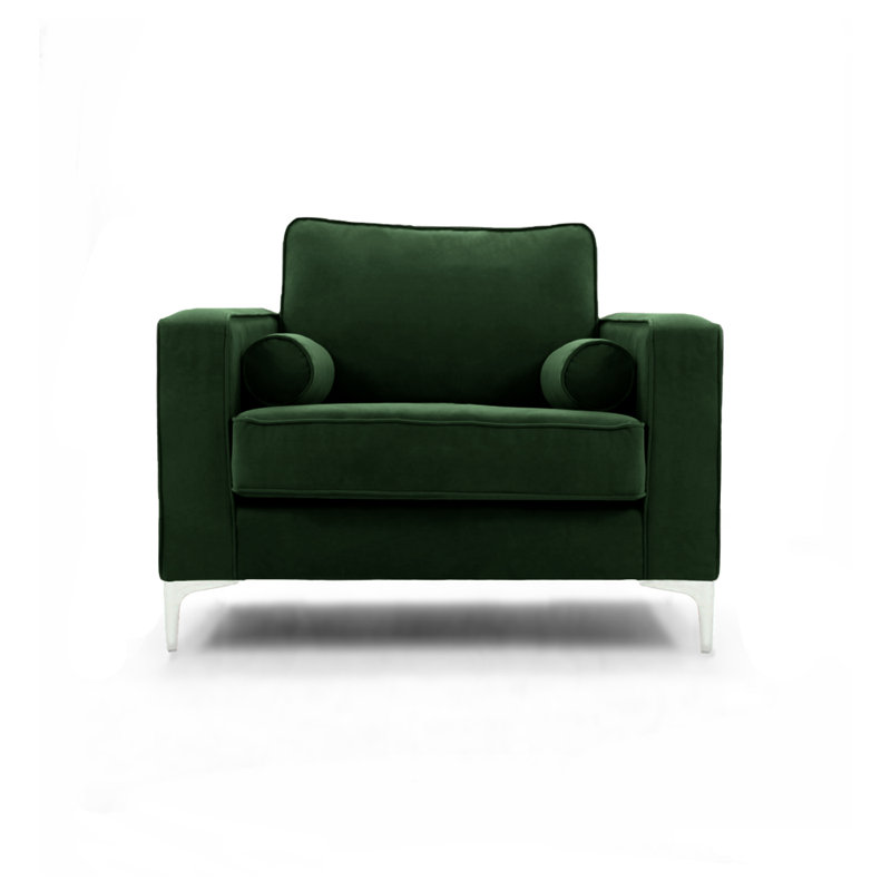 Georgio Velvet Armchair, Emerald Green
