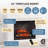 Puraflame 33” Electric Fireplace Insert With 60" Mantel Surround, Cream White with Light Grey Marble Veneer, 750W/1500W, Adjustable Flame, Fire Crackling Sound, Remote-1141773701-1141773705
