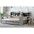 Full Size Wooden Daybed With Gray Finish, Featuring Trundle Bed, Study Desk And Storage For Bedroom Space Optimization Strategies Management-1310298745