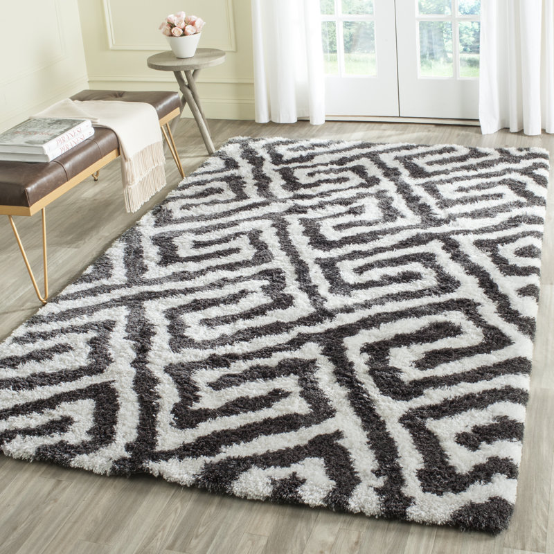 Tapis à poils longs performance touffeté à la main Janitra, Rectangle 4 pi x 6 pi