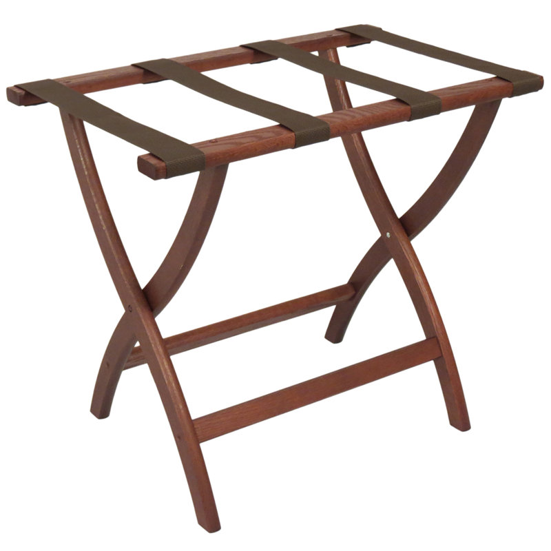 Porte-bagages pliable en bois, Chêne moyen, Brun