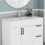 39.4-Inch White Ceramic Bathroom Sink, Fits 36-Inch Vanity,Pre-Drilled Faucet Hole,Modern Minimalist Design,Durable & Easy To Clean