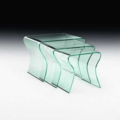 Butte Glass Top Trestle End Table