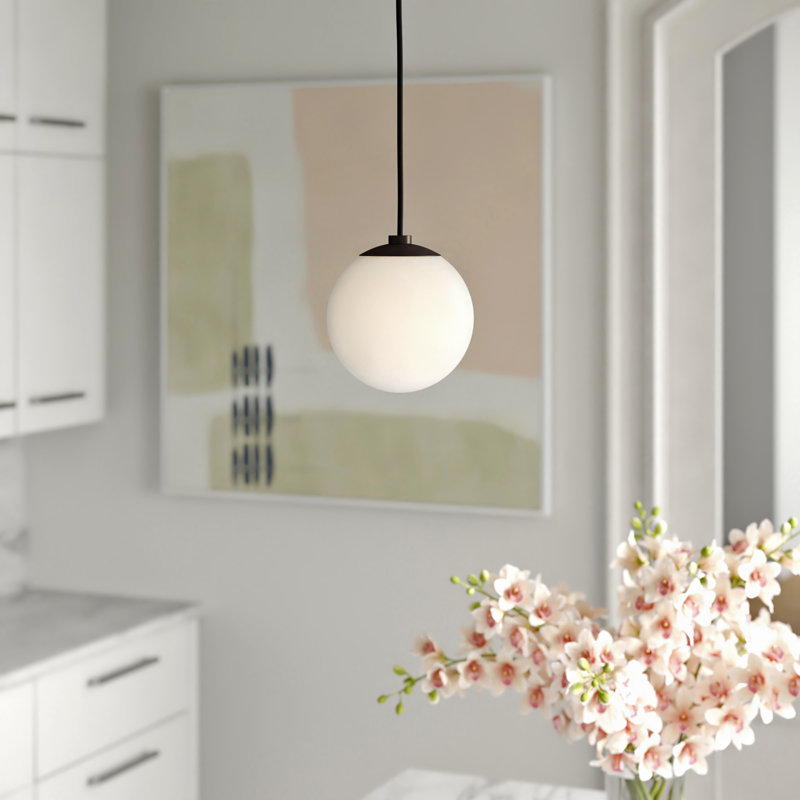 Luminaire suspendu sphère 1 lumière Luna, Bronze vieilli