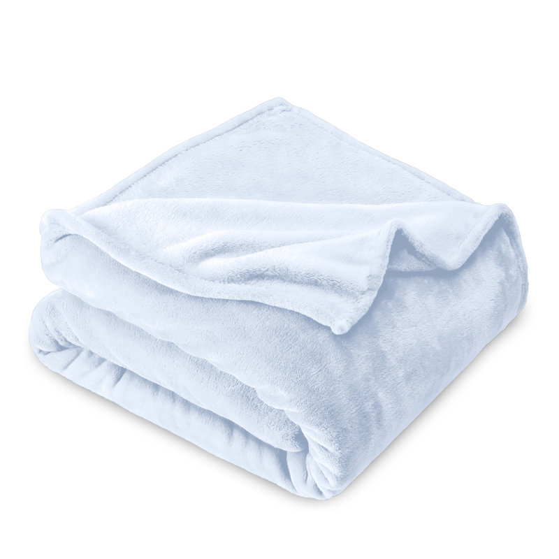 Bare Home Microplush Fleece Blanket - Fuzzy, Warm, Bed/Throw Blanket, Blue Mist, King