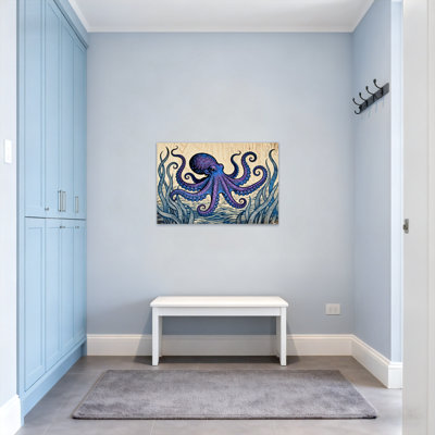 Animals Blue Octopus With Tentacles And Seaweed