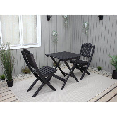 Klinger 2 - Person Wood Patio Dining Set with Square Table