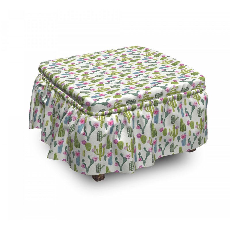 Housse pour repose-pieds floral saguaro plante