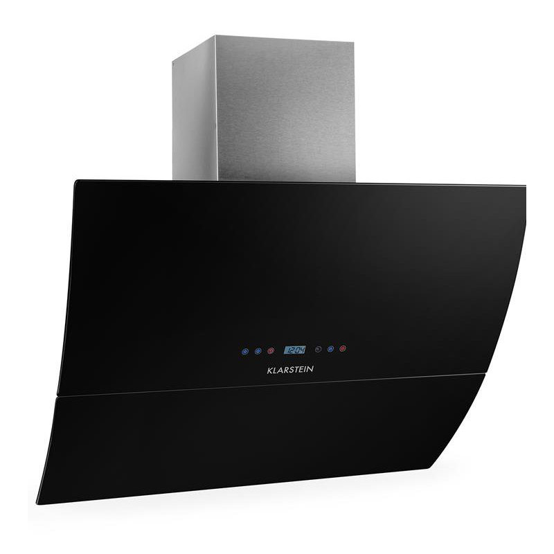 Ducted Wall Mount Cooker Hood, Black, 64.5cm H x 90cm W x 45cm D
