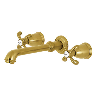 Kingston Brass French Country Two-Handle 3-Hole Wall Mount Roman Tub Faucet
