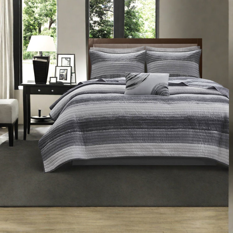 Ensembles de literie de qualité supérieure à rayures aquarelle en microfibre pour une maison moderne