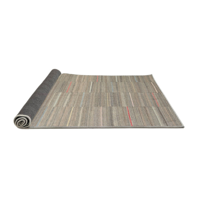 Tapis abstrait gris / brun clair, Rond 6 pi