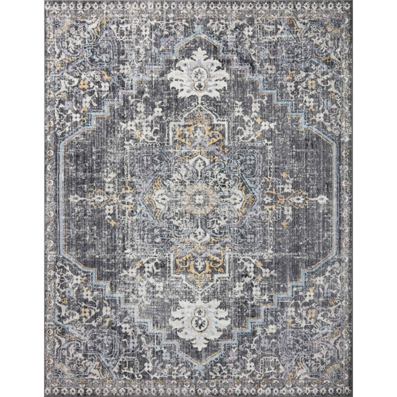 Eythen Performance Oriental Indoor Rug, Rectangle 2'6" x 7'9"